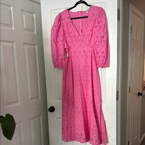 Chelsea28 Pink A-Line Puff Sleeve Dress
